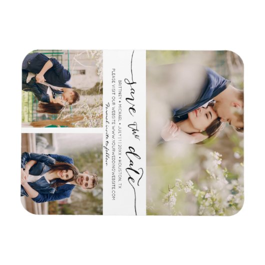 Hand beletterd met Afbeeldingen | De datummagneet  Magneet (Horizontaal)