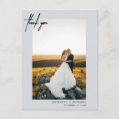 Hand-beletterde eenvoudige foto grijs dank u briefkaart (Voorkant)