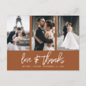Hand-beletterde fotocollage Terracota Dank u Briefkaart (Voorkant)