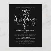 Hand beletterde kalligrafie zwart bruiloft uitnodiging briefkaart (Voorkant)