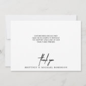 Hand-beletterde moderne foto dank u zwart bedankkaart (Achterkant)