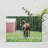  hand beletterde Thanksgiving vakantiefoto Feestdagenkaart (Staand voorkant)