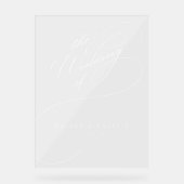 Hand belettering bruiloft acryl bord (Voorkant)