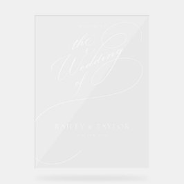 Hand belettering bruiloft acryl bord