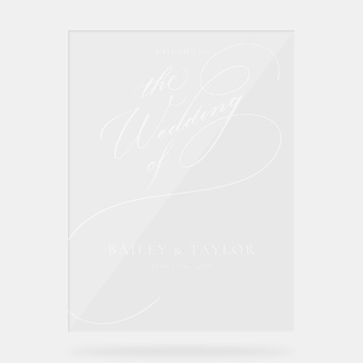 Hand belettering bruiloft acryl bord (Voorkant)