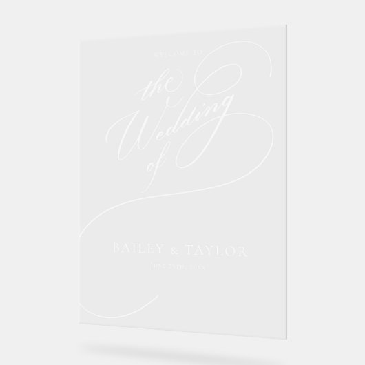 Hand belettering bruiloft acryl bord (Hoek)