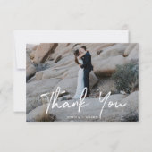 Hand belettering bruiloft dank u kaart (Voorkant)