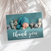 Hand belettering Dank u geboorte aankondiging kaar