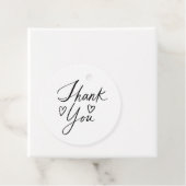 Hand belettering dank u met harten bruiloft bedankjes labels (In situ)