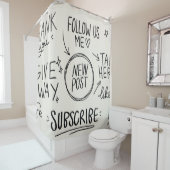 Hand belettering:  doedelset. douchegordijn (In situ)