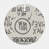 Hand belettering: doedelset. glas ornament (Achterkant)