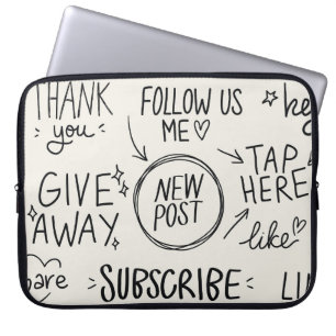 Hand belettering: doedelset. laptop sleeve