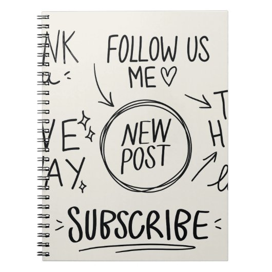Hand belettering: doedelset. notitieboek (Voorkant)