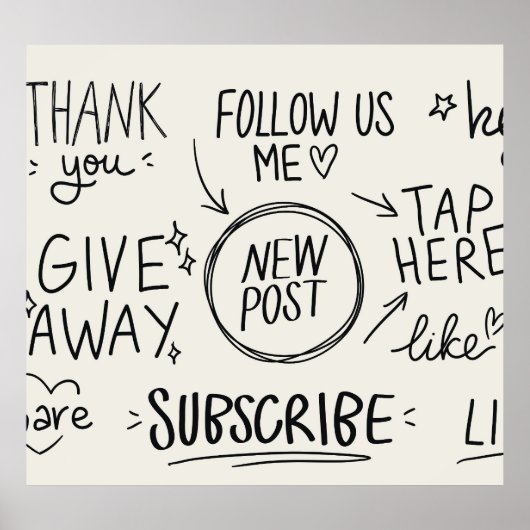 Hand belettering:  doedelset. poster (Voorkant)