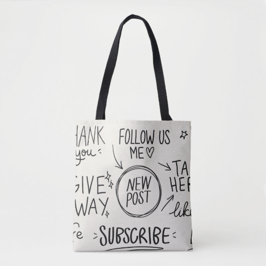 Hand belettering: doedelset. tote bag (Voorkant)