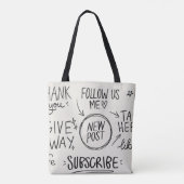 Hand belettering: doedelset. tote bag (Achterkant)