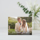 Hand belettering horizontale bruiloft foto Dank u Briefkaart (Staand voorkant)