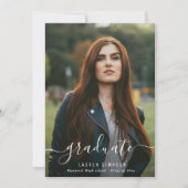 Hand belettering script foto afstudeerfeest kaart (Voorkant)