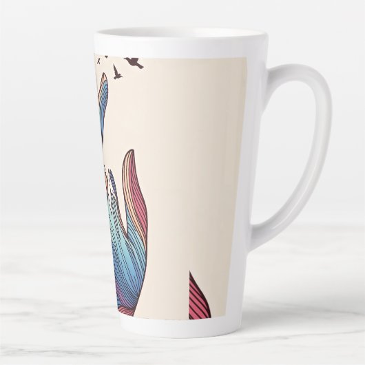 Hand bergvlucht kunst latte mok (Rechts)