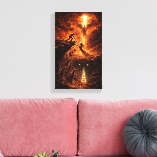 Hand Between Heaven and Abyss Canvas Afdruk (Insitu (Woonkamer))