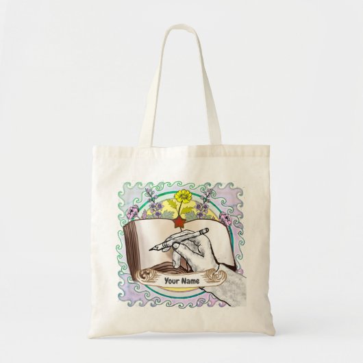 Hand Bloemen boek Tote Bag (Voorkant)