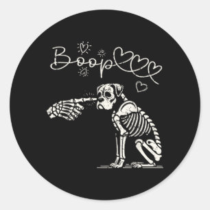 Hand Boop Boxer Hond Puppies Hond Halloween Kostuu Ronde Sticker