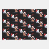 Hand Boop Christmas Highland Cow Santa Farmer  Inpakpapier Vel (Voorkant)