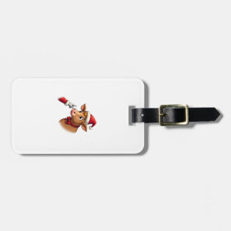 Hand Boop Kerstmis Hoogland Koe Santa Claus Boerde Bagagelabel