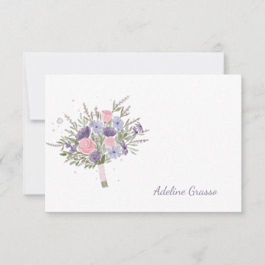 Hand Bouquet Personalized Notecard Bedankkaart (Voorkant)