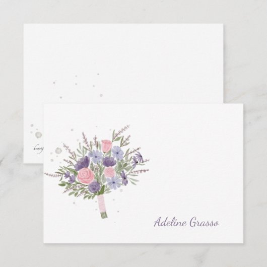 Hand Bouquet Personalized Notecard Bedankkaart (Voorkant / Achterkant)