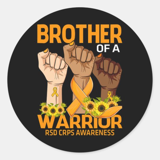 Hand broer van een krijger RSD CRPS bewustzijn Sun Ronde Sticker (Voorkant)