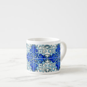 Hand Carved Tile Design 6 Gedekt in Waterverven Espresso Kop