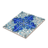 Hand Carved Tile Design 6 Gedekt in Waterverven Tegeltje (Zijkant)