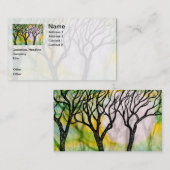 Hand Carved Trees op rijstpapier Visitekaartje (Voorkant / Achterkant)
