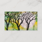 Hand Carved Trees op rijstpapier Visitekaartje (Achterkant)