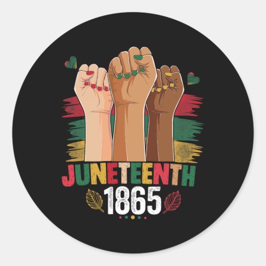 Hand Celebrate Jun1865 Cute Juneteenth Jun Ronde Sticker (Voorkant)