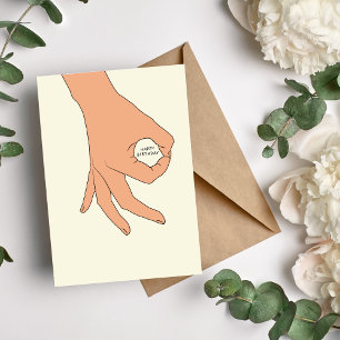 Hand Circle OK Teken Verjaardag Kaart