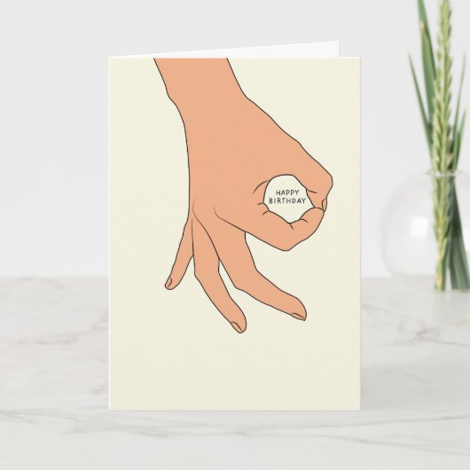 Hand Circle OK Teken Verjaardag Kaart (Voorkant)