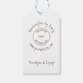 Hand Craft Business Logo Naam Bedankt Cadeaulabel (Voorkant)