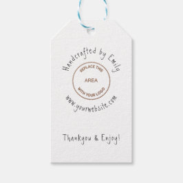 Hand Craft Business Logo Naam Bedankt Cadeaulabel