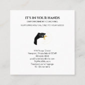 *~* Hand Cresent Moon Black Gold Sun Cosmic Energy Vierkante Visitekaartje (Achterkant)