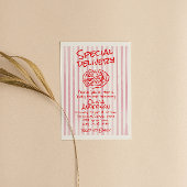 Hand Dawn Roze Pizza Speciale Levering Baby shower Kaart