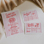 Hand Dawn Roze Pizza Speciale Levering Baby shower Kaart