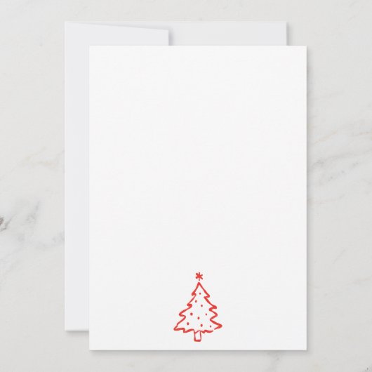 Hand Dawn Whimsical Red Funky Christmas Open House Kaart (Achterkant)