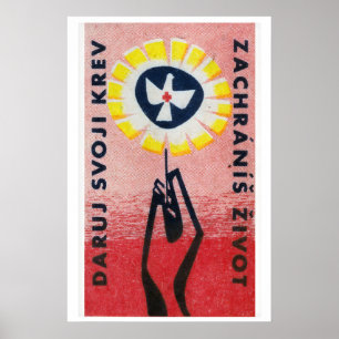 Hand die Bloem vasthoudt Duif van Vrede - Matchbox Poster