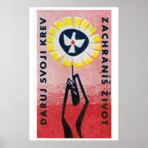 Hand die Bloem vasthoudt Duif van Vrede - Matchbox Poster