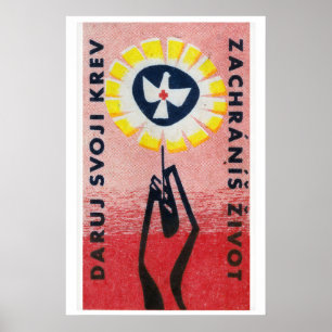 Hand die Bloem vasthoudt Duif van Vrede - Matchbox Poster