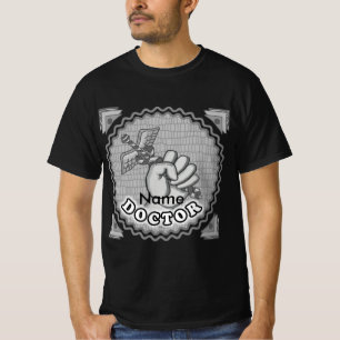 Hand die caduceus dokter vasthoudt  t-shirt