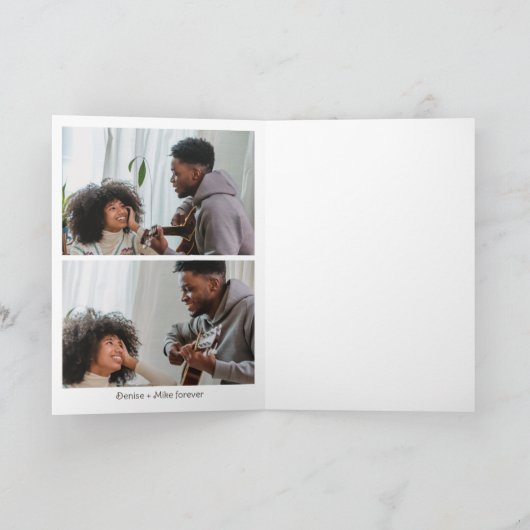 Hand die een bloemboeket vasthoudt Valentijn 2 fot Kaart