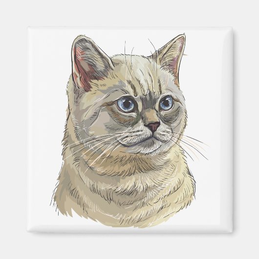 Hand die een grappige Britse kat tekent Magneet (Voorkant)